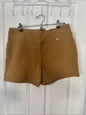 INC Women's Stretch Pull-On Shorts in Camel